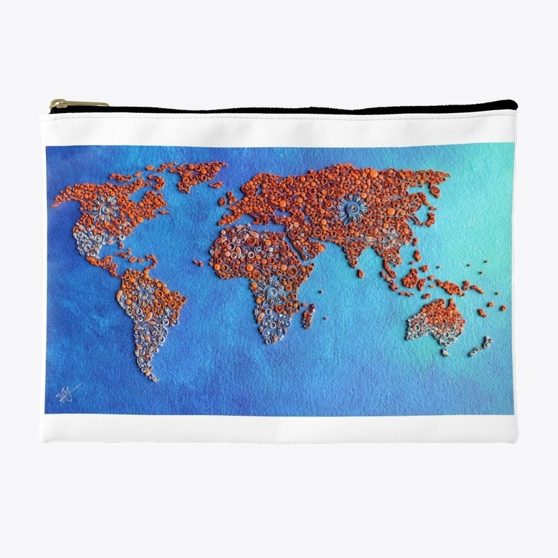 World  Map in Paper quilling design