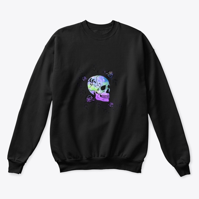 Multi color skull and rose