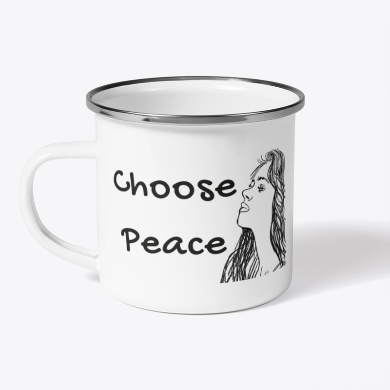 Choose Peace – Minimal Line Art Mug