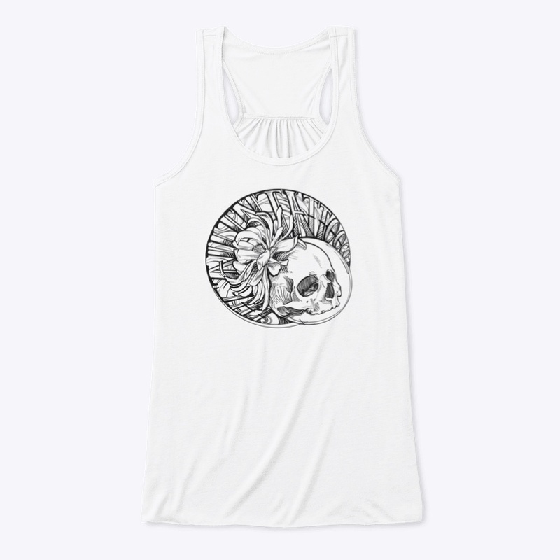 All in tattoo co. Floral skull line art!