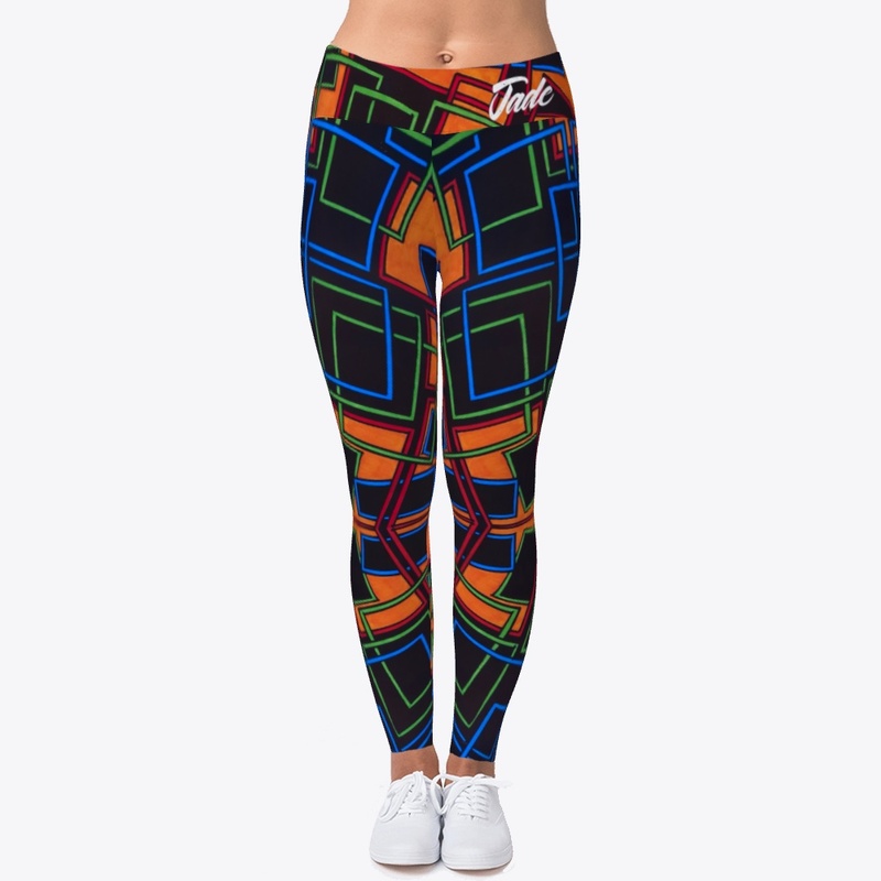 Orange Abstract Leggings by Jade