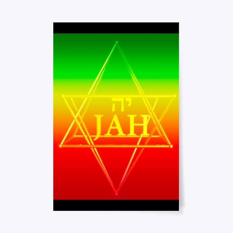 jah in hebrew with golden star of David