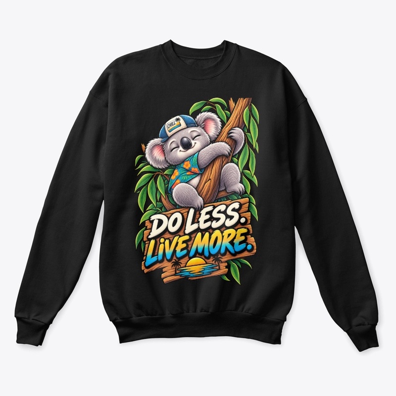 Do Less Live More Koala T-Shirt Design 