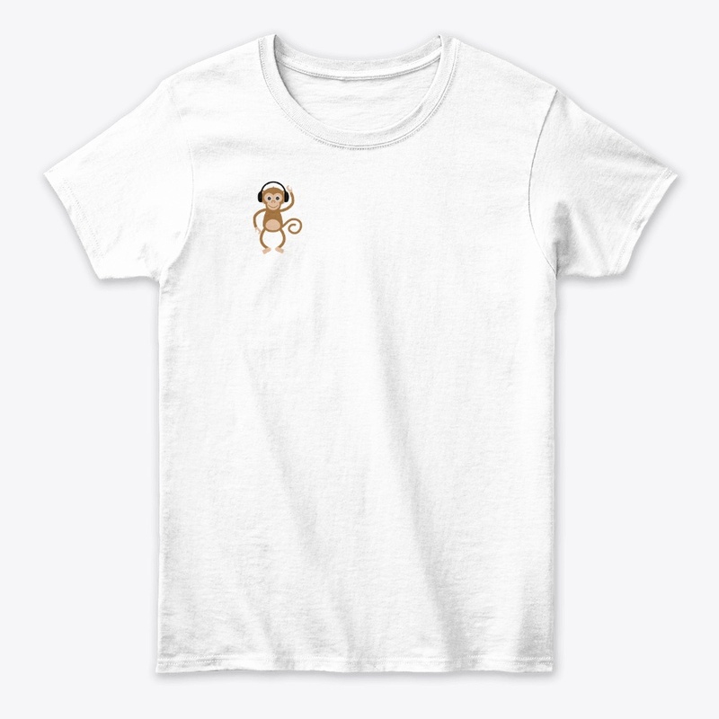 funny monkey with headphones