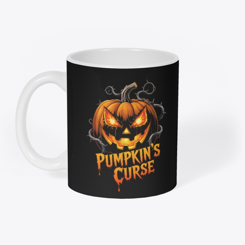 Cursed Pumpkin Grin Horror Design