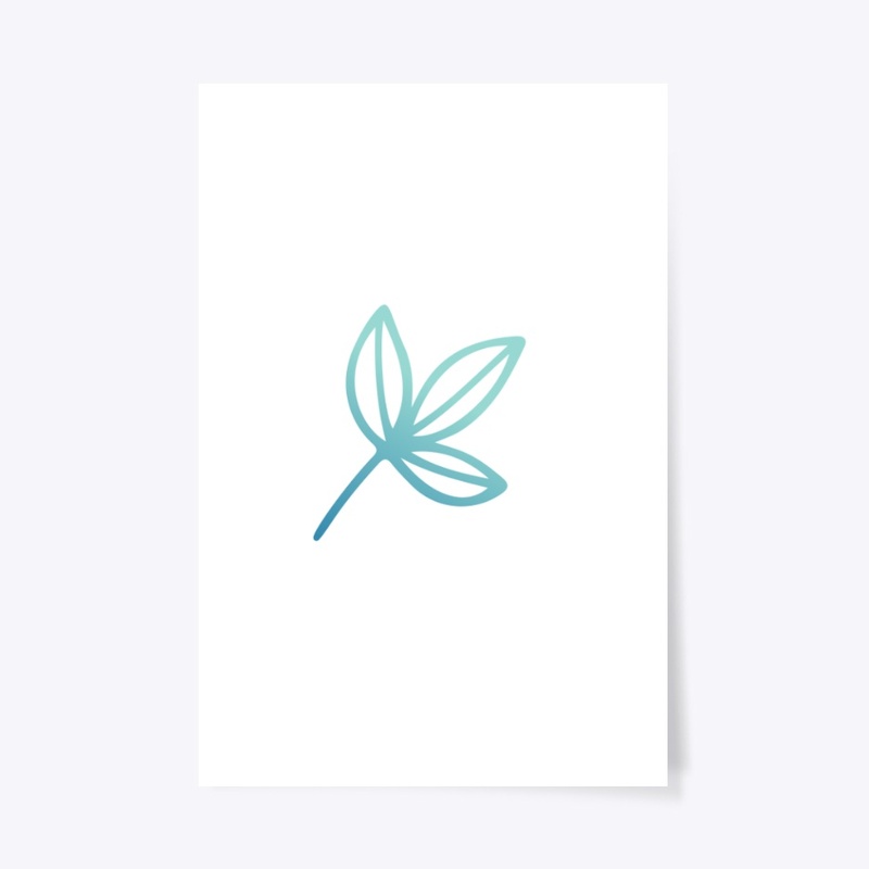 Minimal Gradient Leaf Line Art