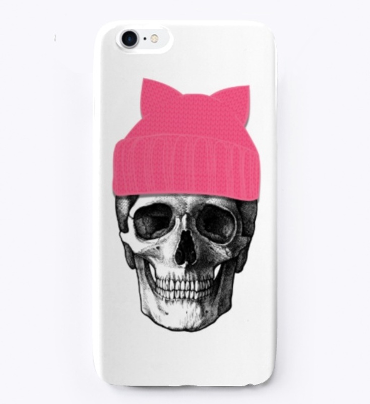 Pink Feminist Hat Skull