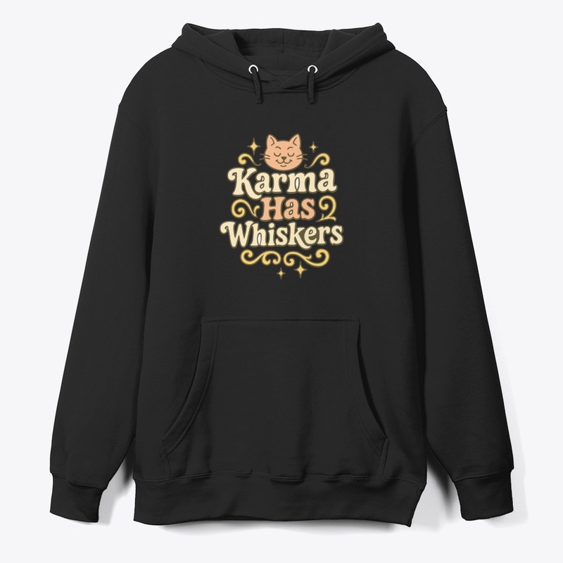 Karma Has Whiskers Retro Cat Tee Gift