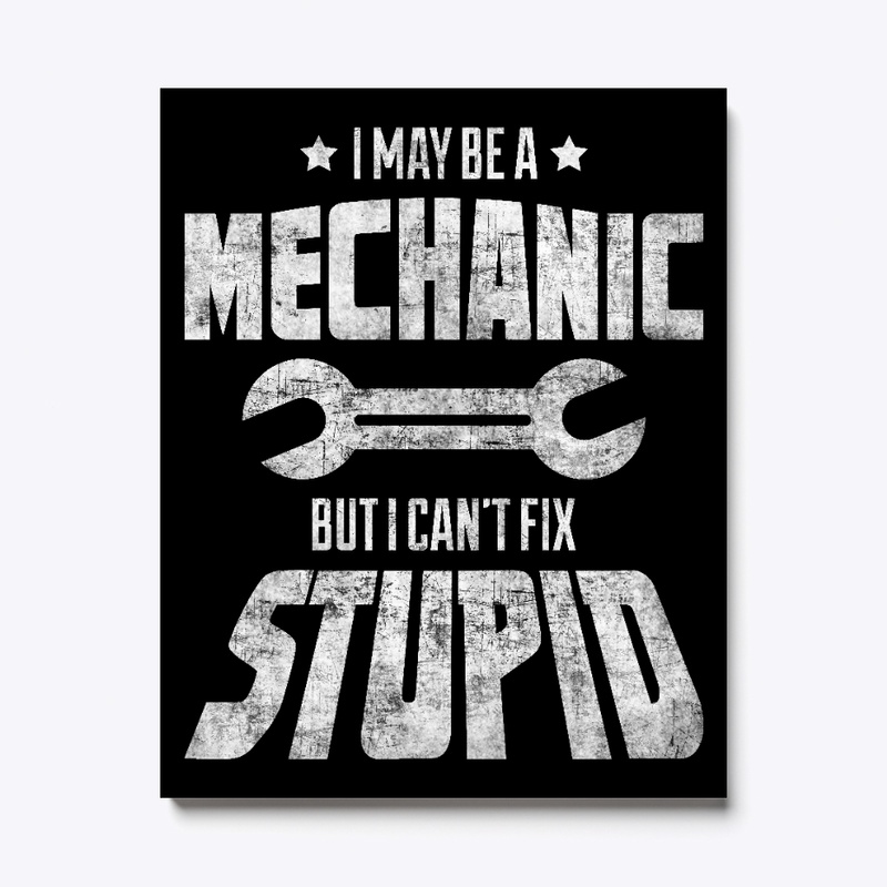 Funny car mechanic canvas