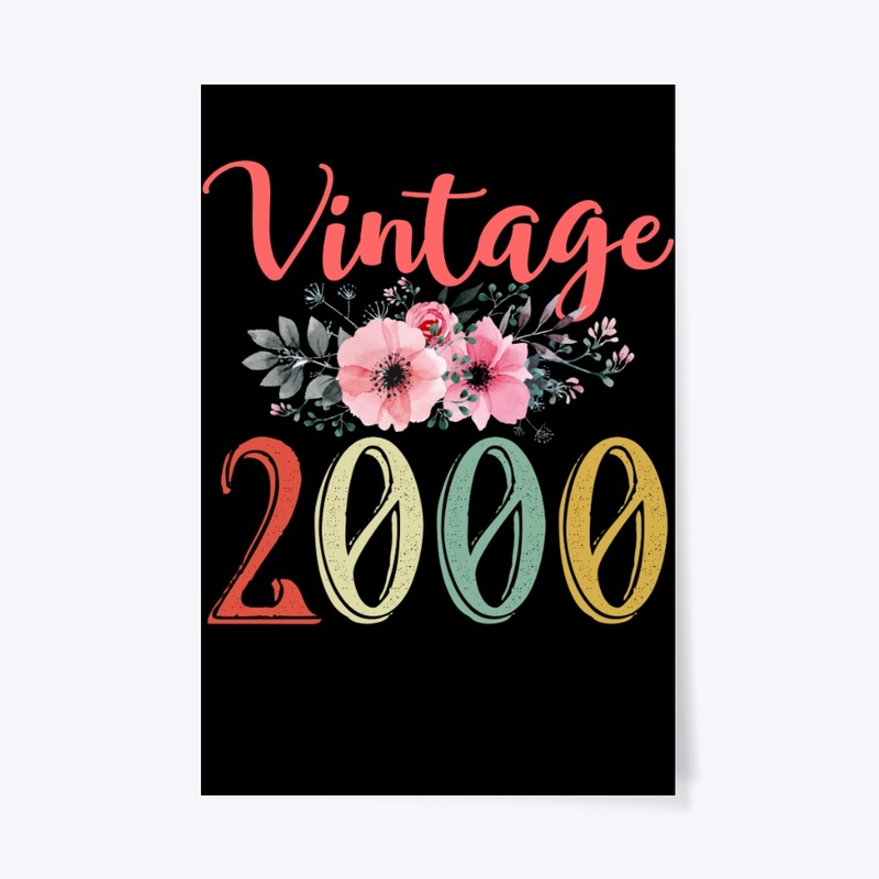 Vintage 2000 Floral 20th Birthday Gift