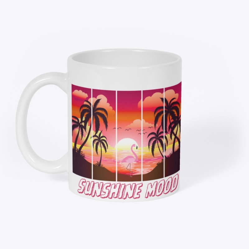 Sunshine Mood Flamingo Sunset Art