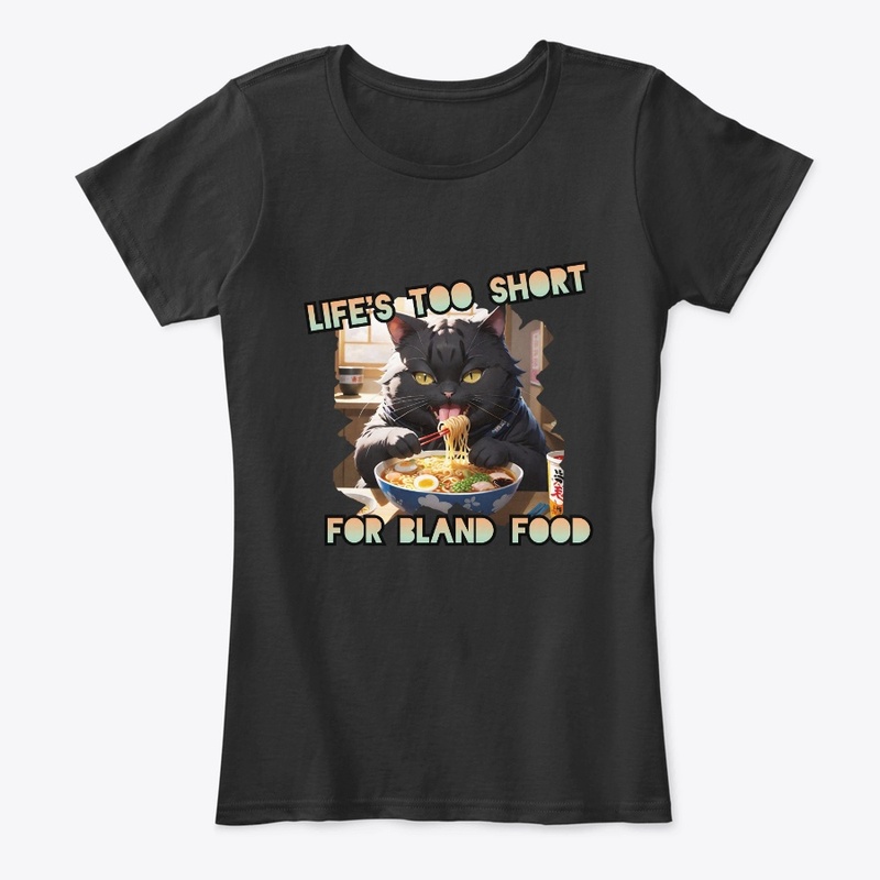 Cat eats noodle funny Anime Style Print
