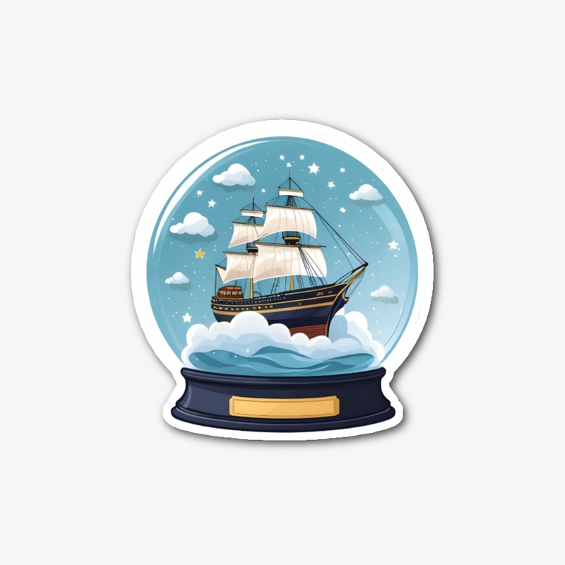 Cloud Ship in a Snow Globe.