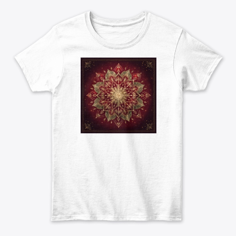 Ornate Red Gold Mandala Sacred Art