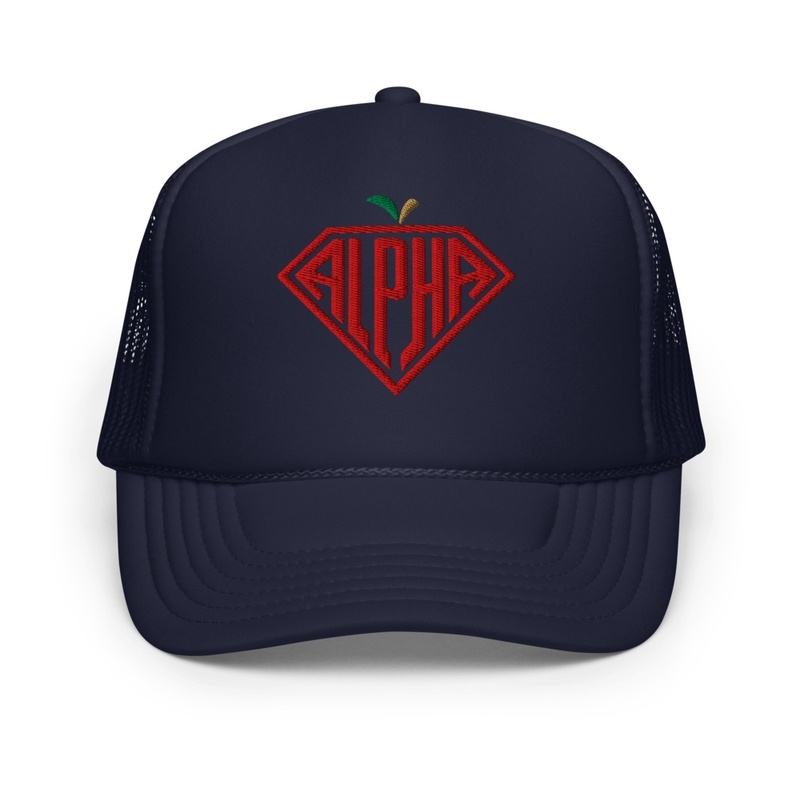 Apple Diamond Trucker Hat - Navy