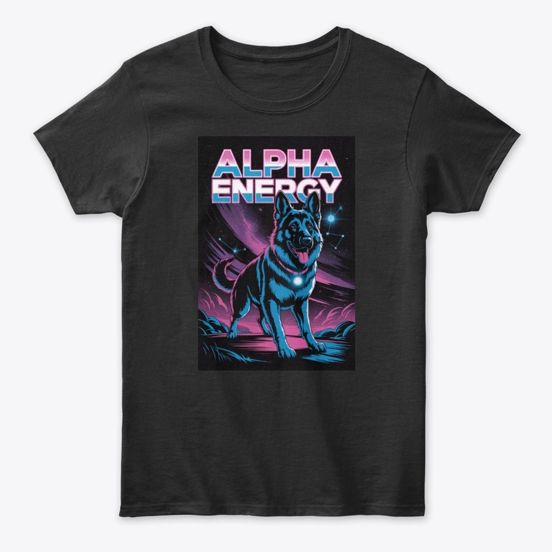 80s Neon German Shepherd Design