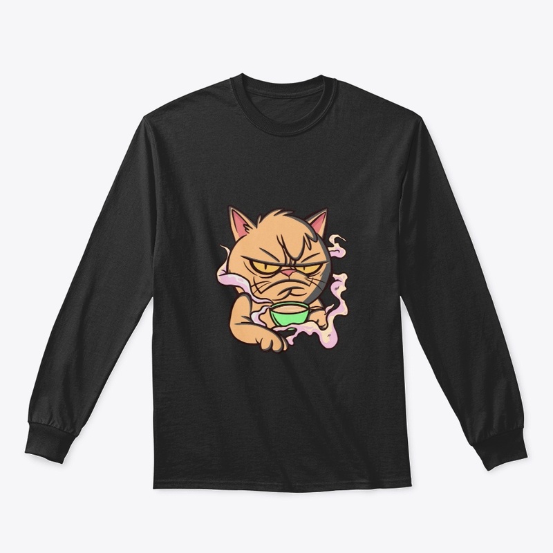 Cat enjoying coffee