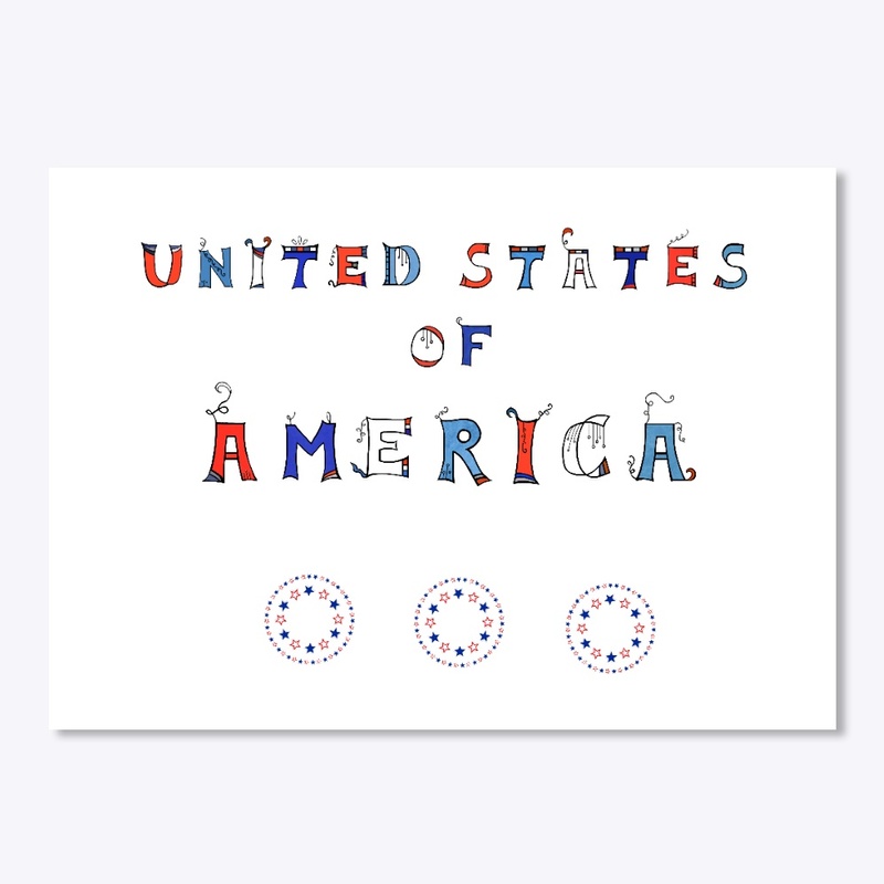 United States of America Word Art