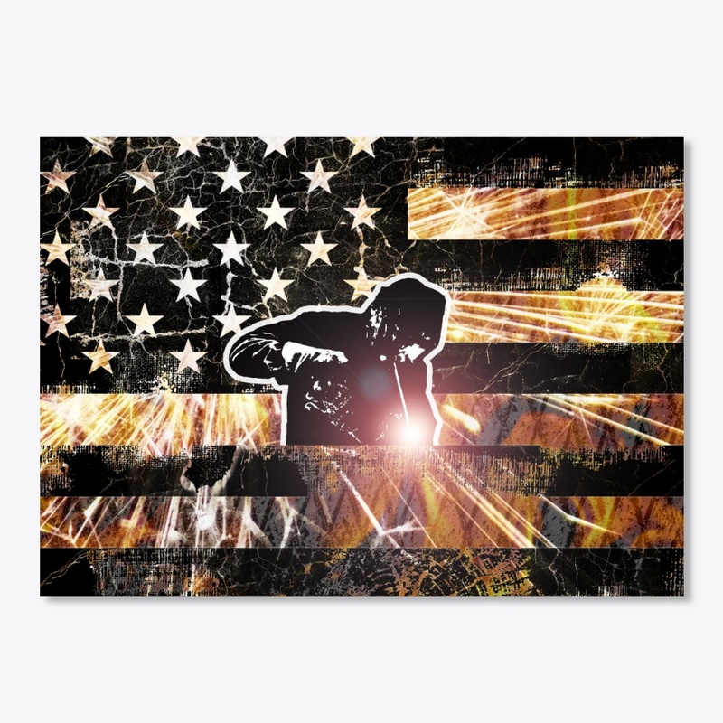 Welding Flag Sparks and Flames