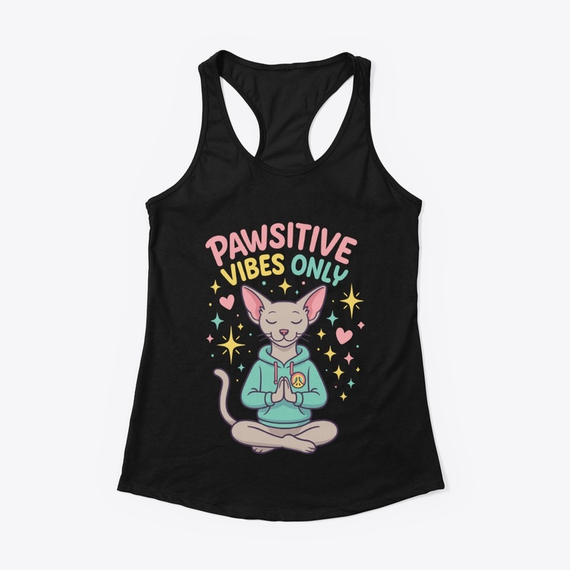 Pawsitive Vibes Only Sphynx Cat Tee