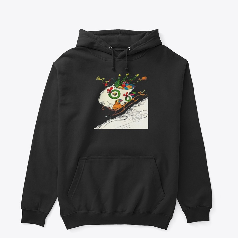 Whimsical Christmas Sleigh Illustration 