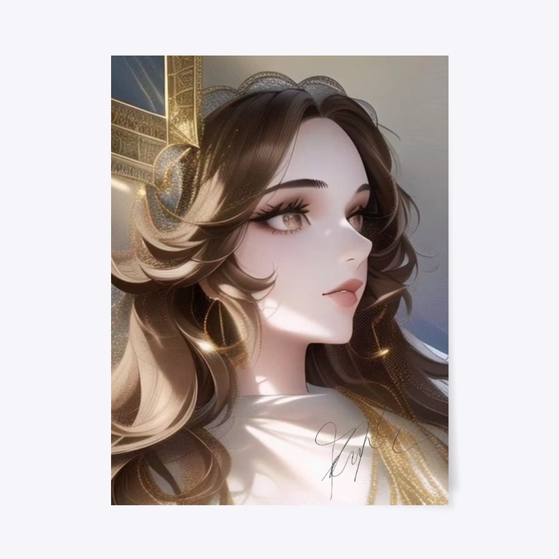 Anime Manga Themed Golden Queen