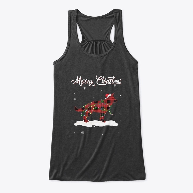 German Shepherd Christmas Red Plaid Dog