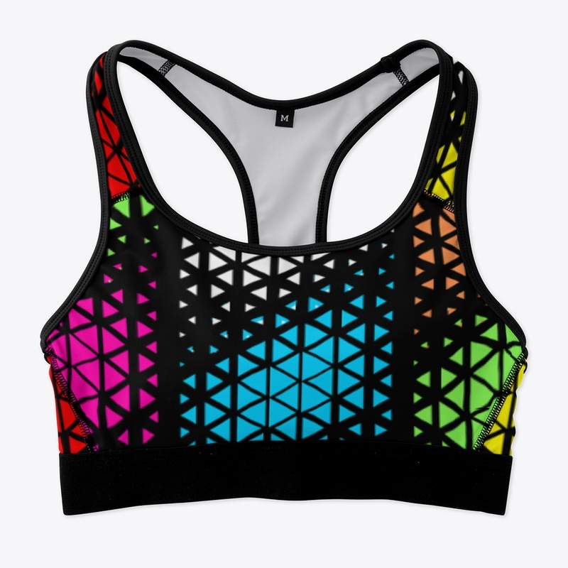 Geometric Color Pattern Bra