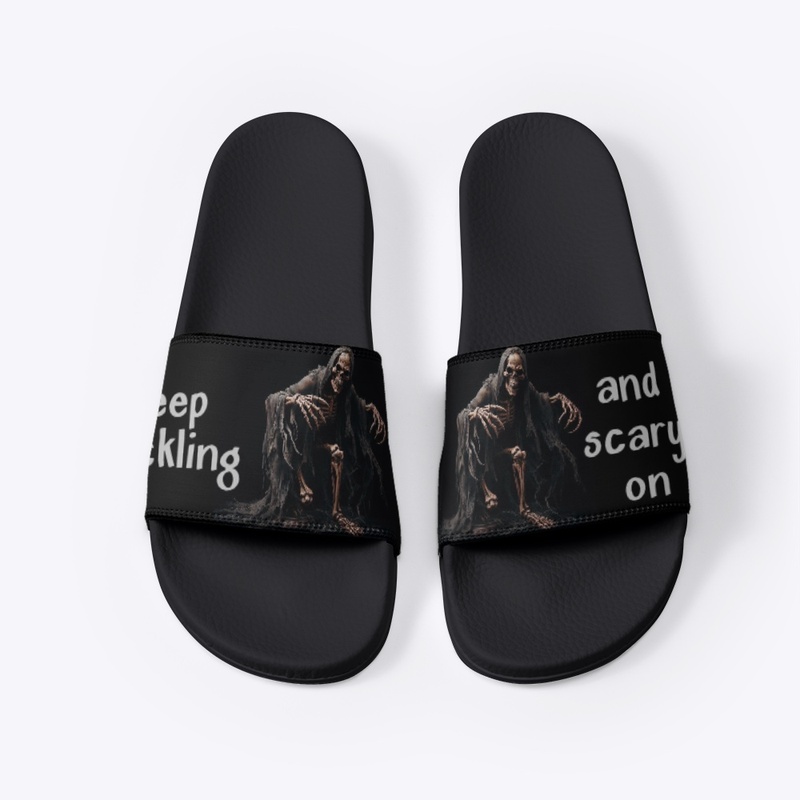 Skeleton and  cackling Halloween slides