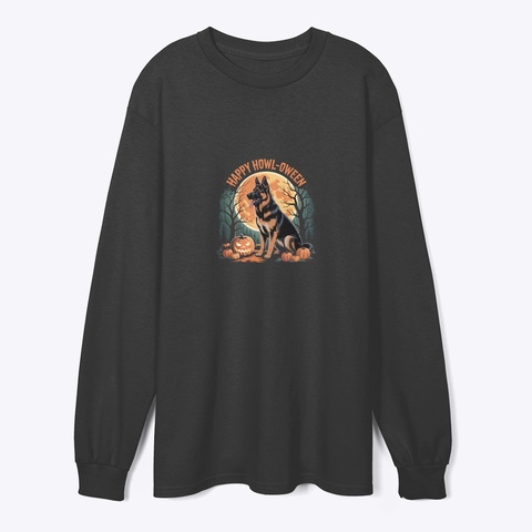 Happy Howl Oween Dog Lover  Black Camiseta Front