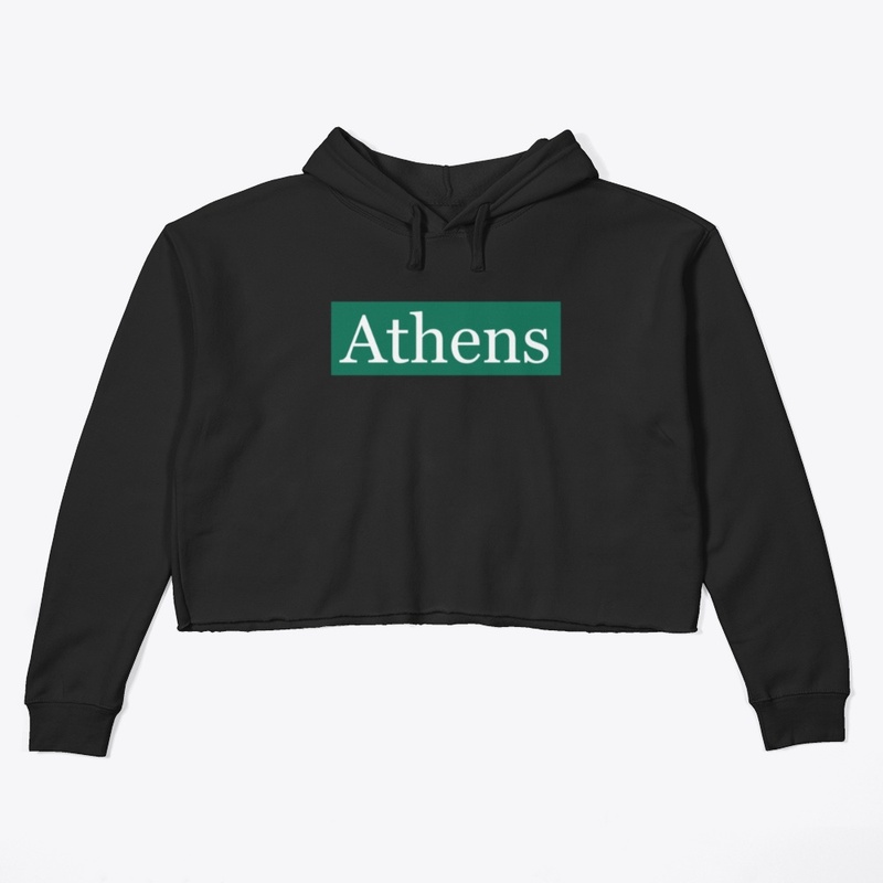 Athens Written in White on Green