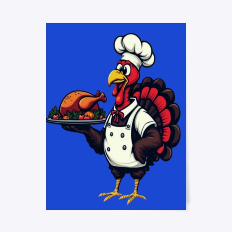 Funny Chef Turkey Cartoon  T-Shirt
