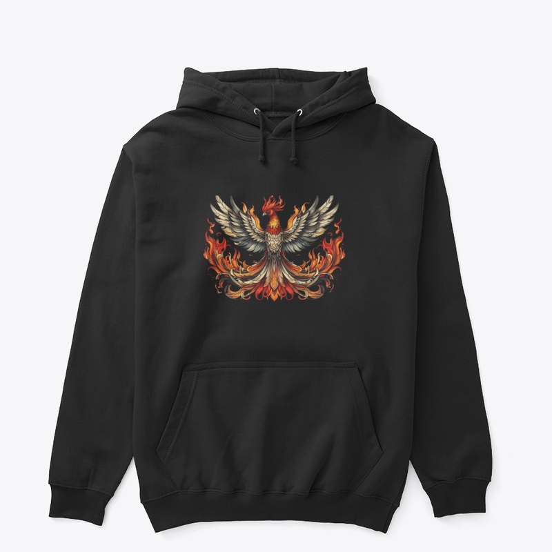 The image features a phoenix