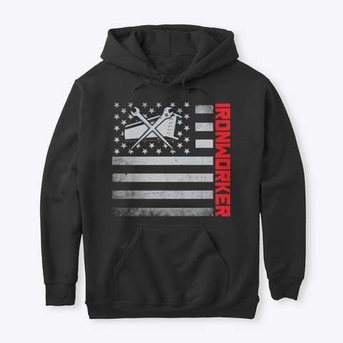 Ironworker Us Flag Black Camiseta Front