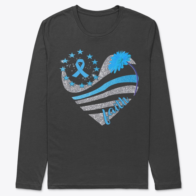 DIABETES AWARENESS FAITH HEART BLUE RIBB