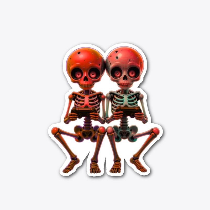 Gamer Couple Skeletons Tee