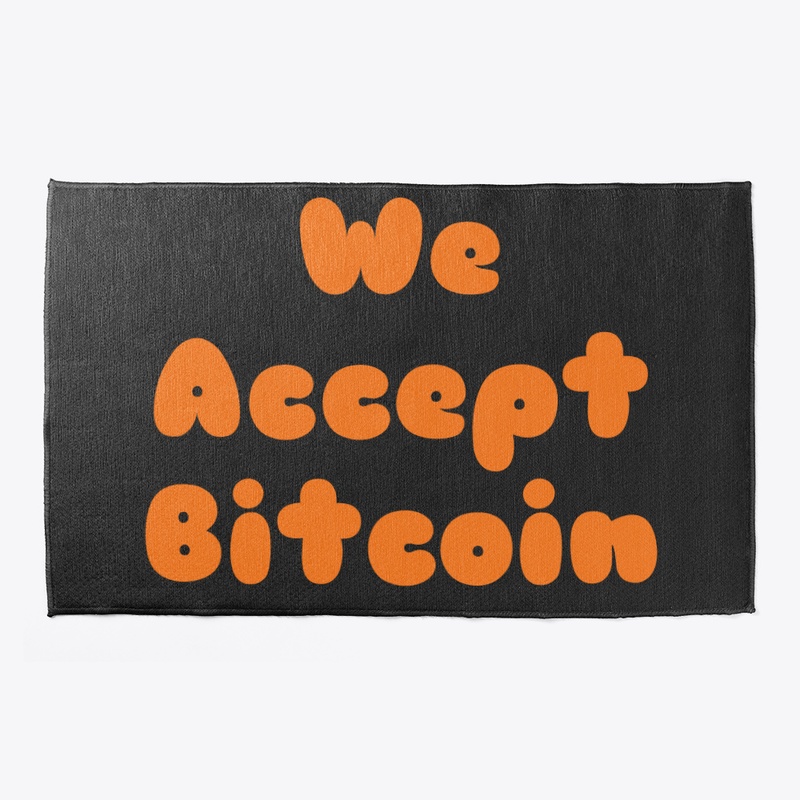 We Accept Bitcoin Welcome Mat_Organge