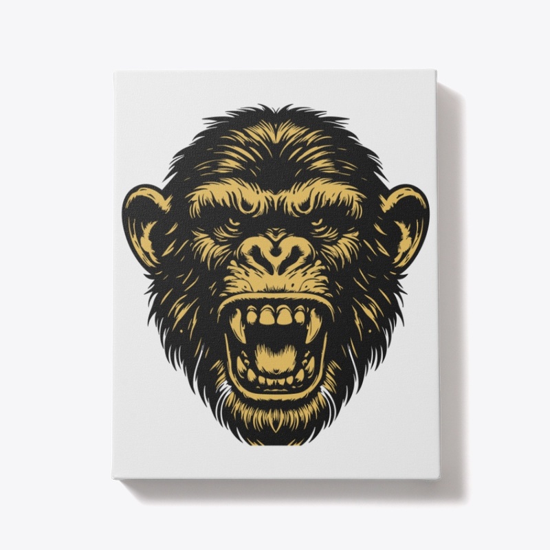 Angry Chimpanzee Head Design