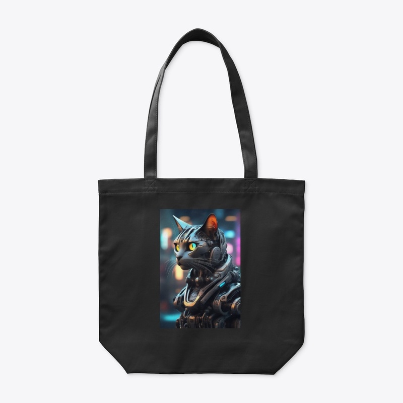Cybernetic Cat in Neon Glow