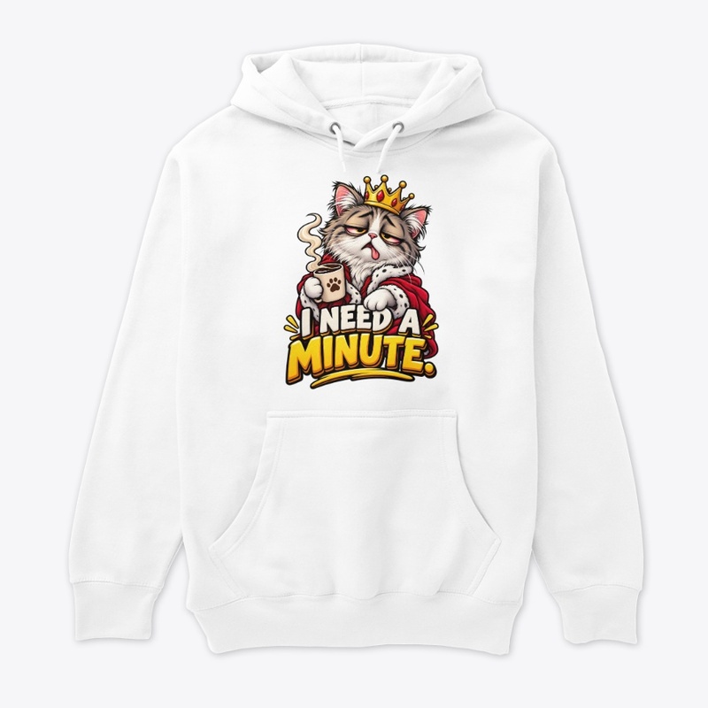 I Need a Minute Sleepy Cat Coffee Funny 