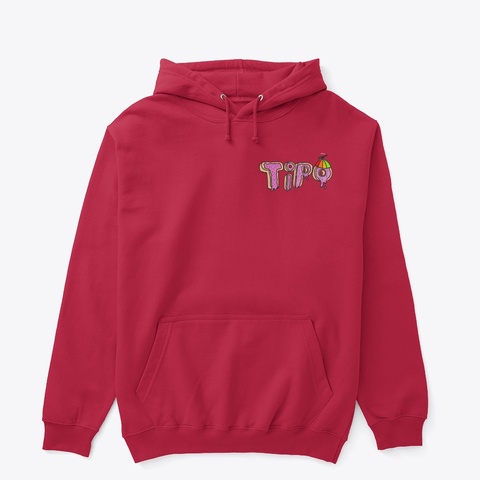 Donut Tipo Logo Hoodie Red T-Shirt Front