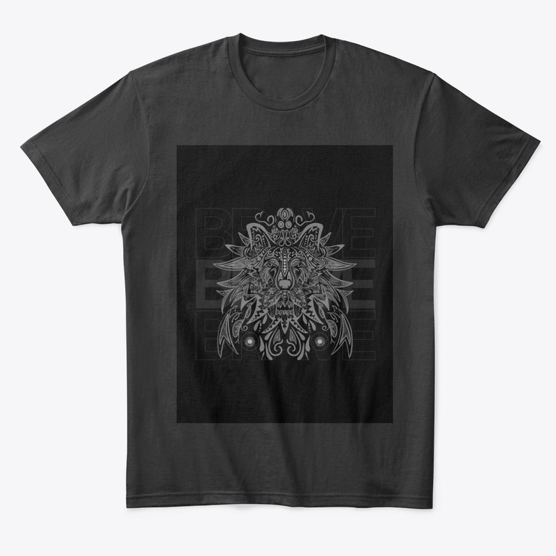 Black grey simple brave T-Shirt