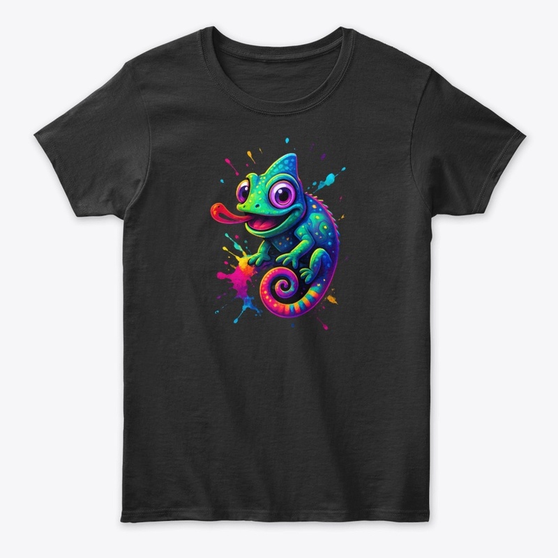 Colorful Chameleon Art Tee