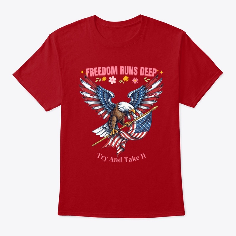 Freedom Runs Deep Vintage Patriotic Tee
