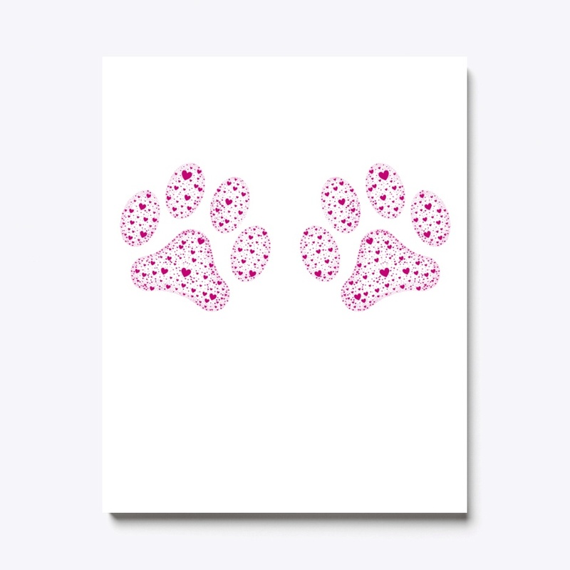Pink Animal Paws with Hearts