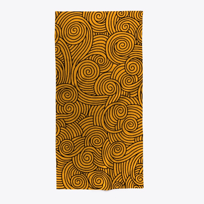 Beach Towel Doodle Black