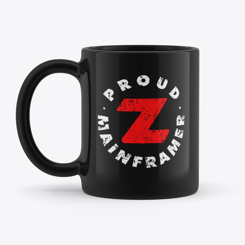 PROUD MAINFRAMER- WHITE TYPE, RED Z