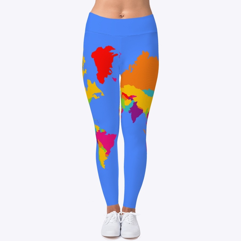 Map of the worrld legging