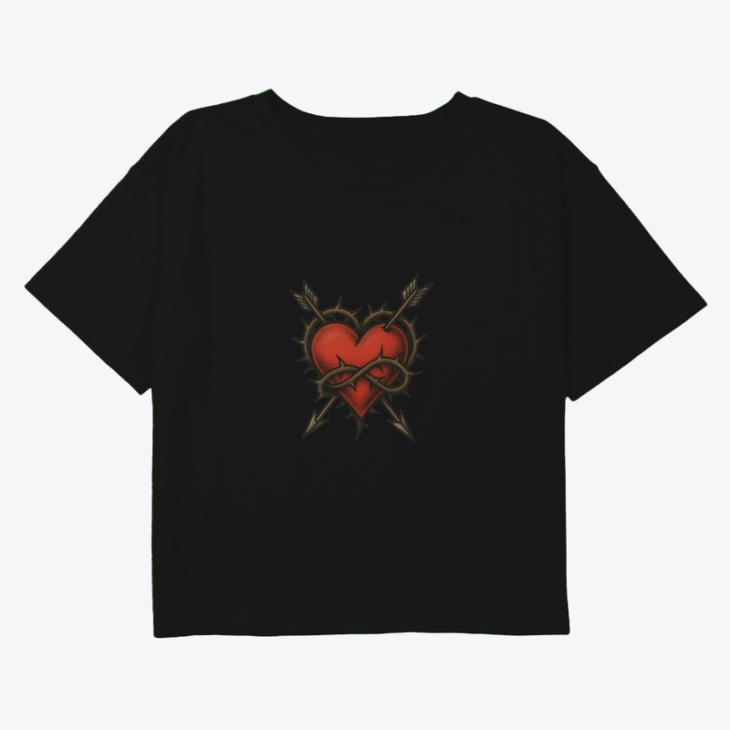Old School Heart & Thorns Tattoo