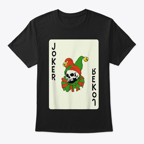 Scary Playing Cards Gambling Joker Harle Black T-Shirt Front